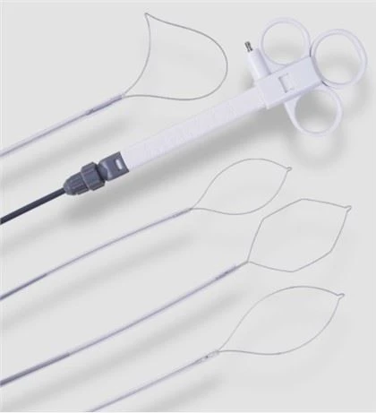 Collet endoscopique pour polype avec poignée à 3 anneaux